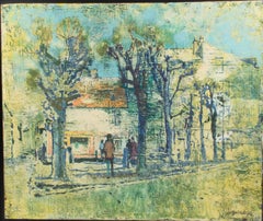 Los árboles azules, óleo sobre lienzo de Claude Richard Mazier