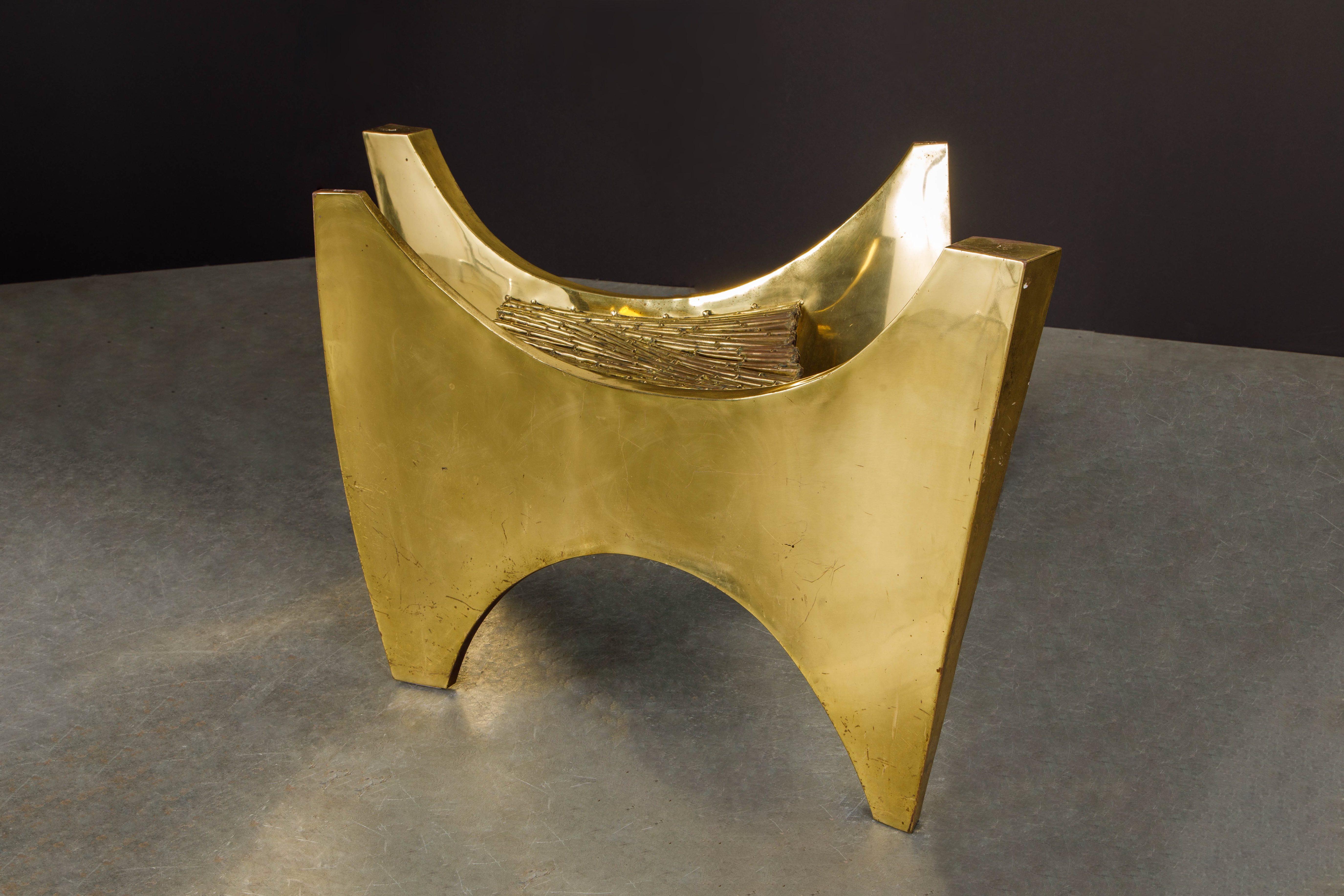 Claude Santarelli Sculptural Brass Fine Art Dining Table, Paris c. 1975, Signed 5