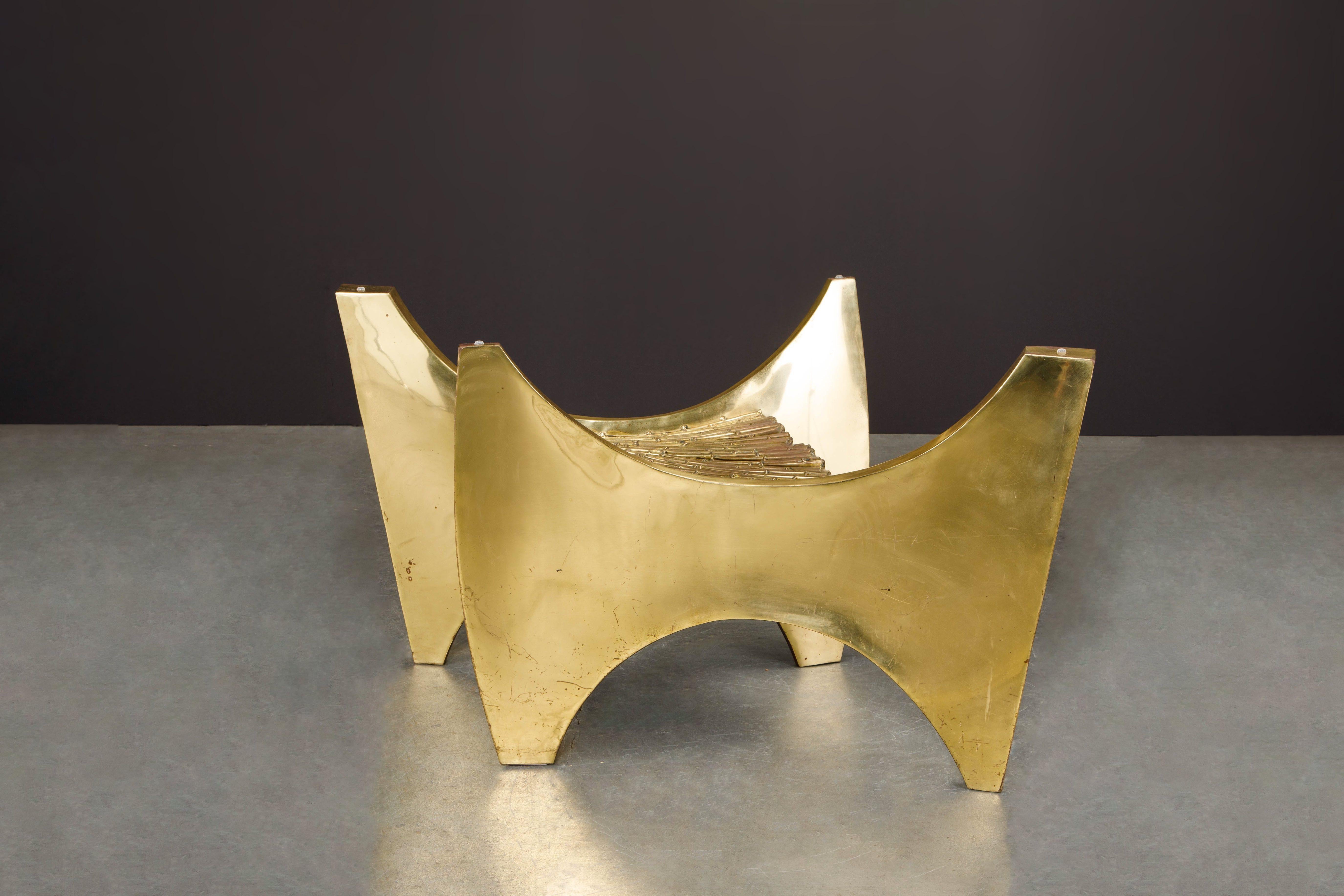 Claude Santarelli Sculptural Brass Fine Art Dining Table, Paris c. 1975, Signed 6