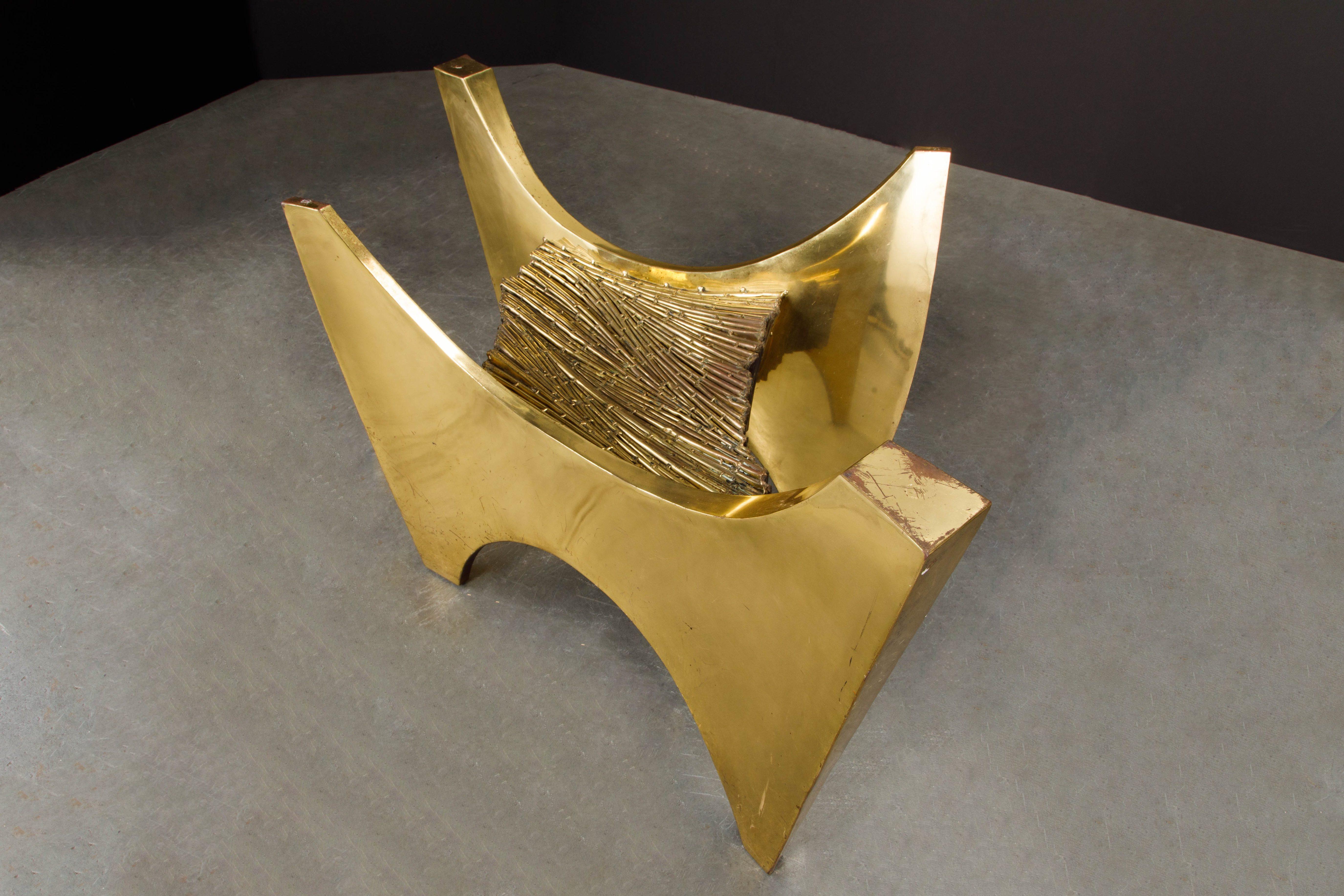 Claude Santarelli Sculptural Brass Fine Art Dining Table, Paris c. 1975, Signed 7