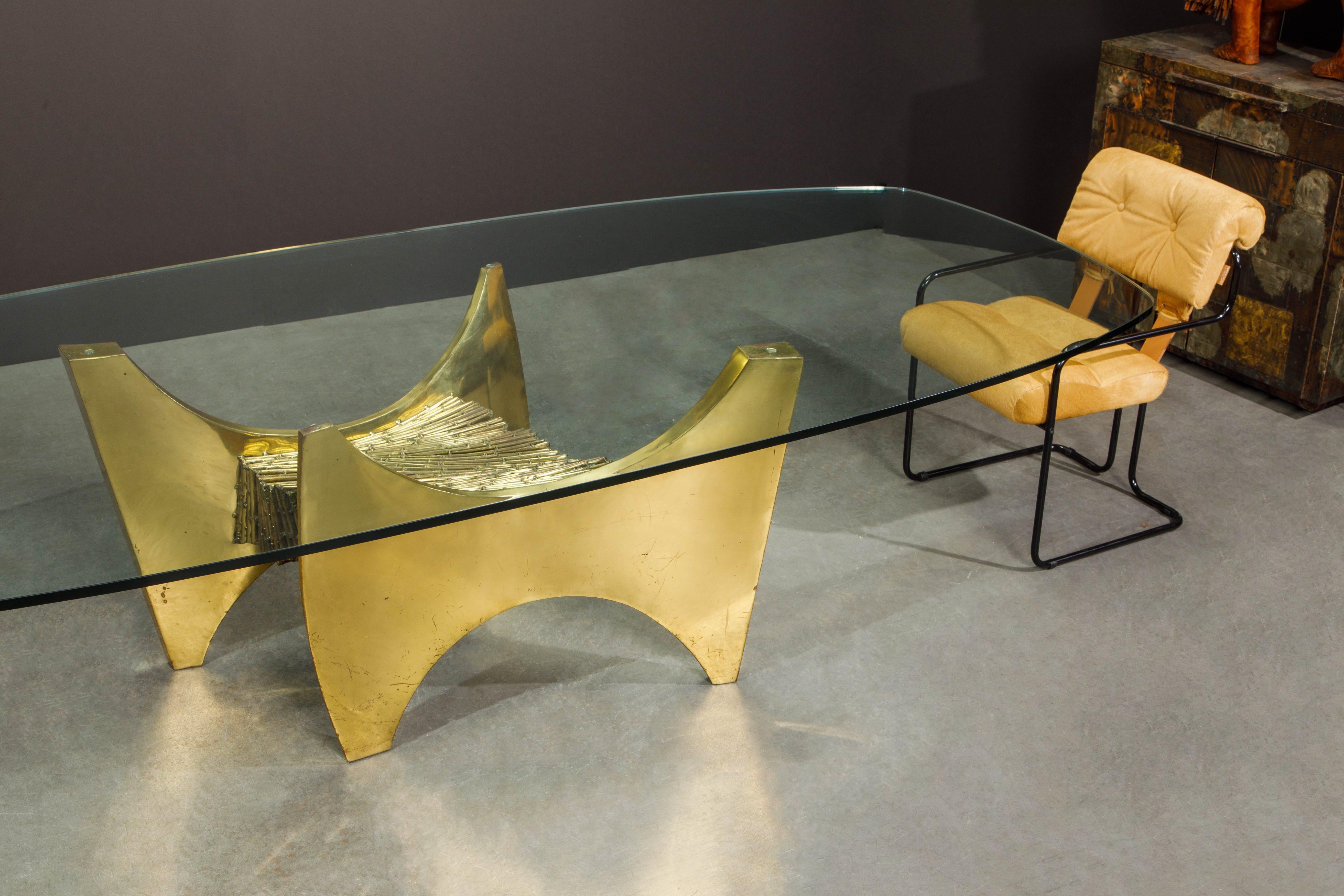 Late 20th Century Claude Santarelli Sculptural Brass Fine Art Dining Table, Paris c. 1975, Signed