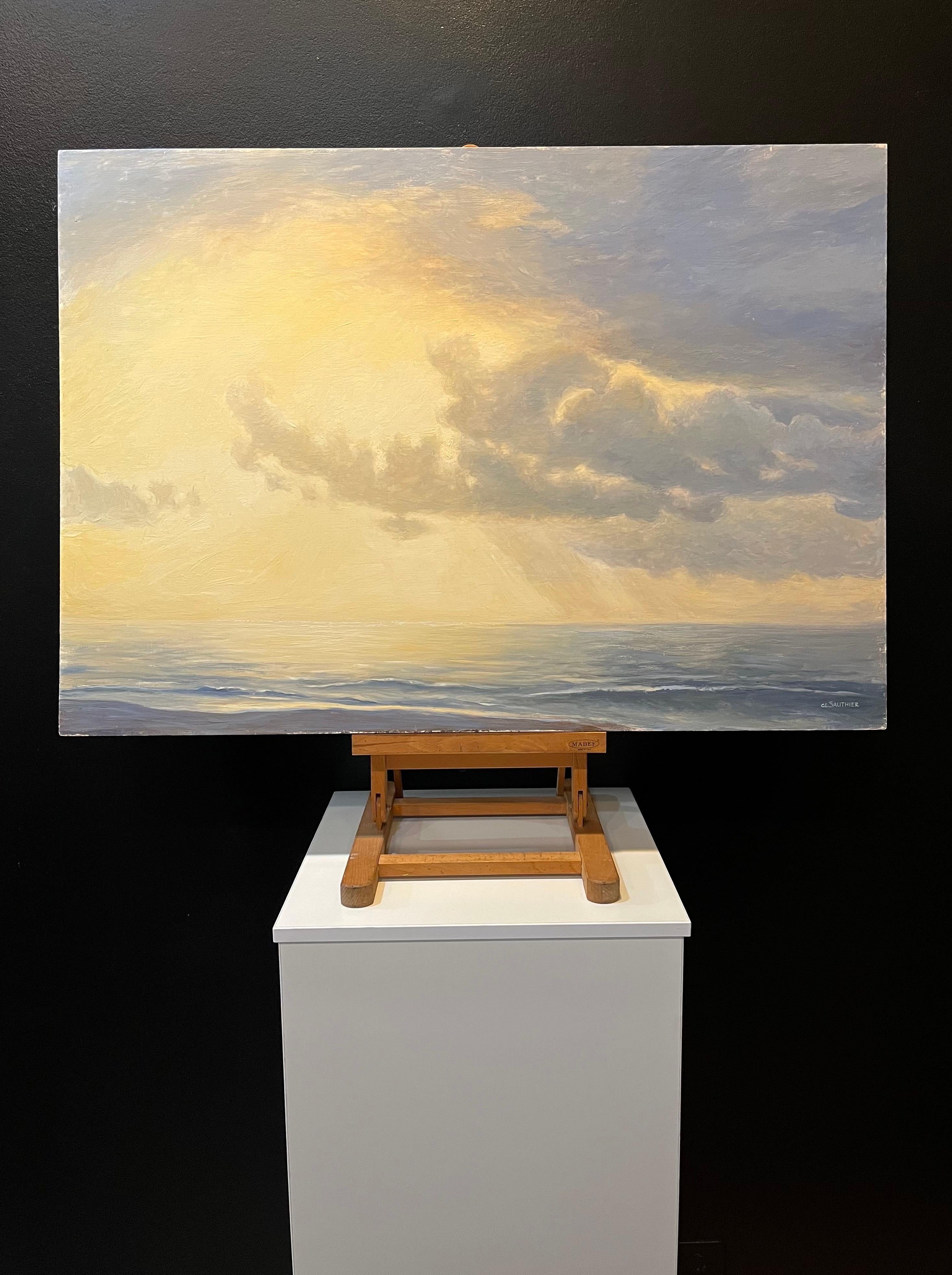 „Clouds over the Sea“ von Claude Sauthier – Öl auf Holz – 92x65 cm im Angebot 9