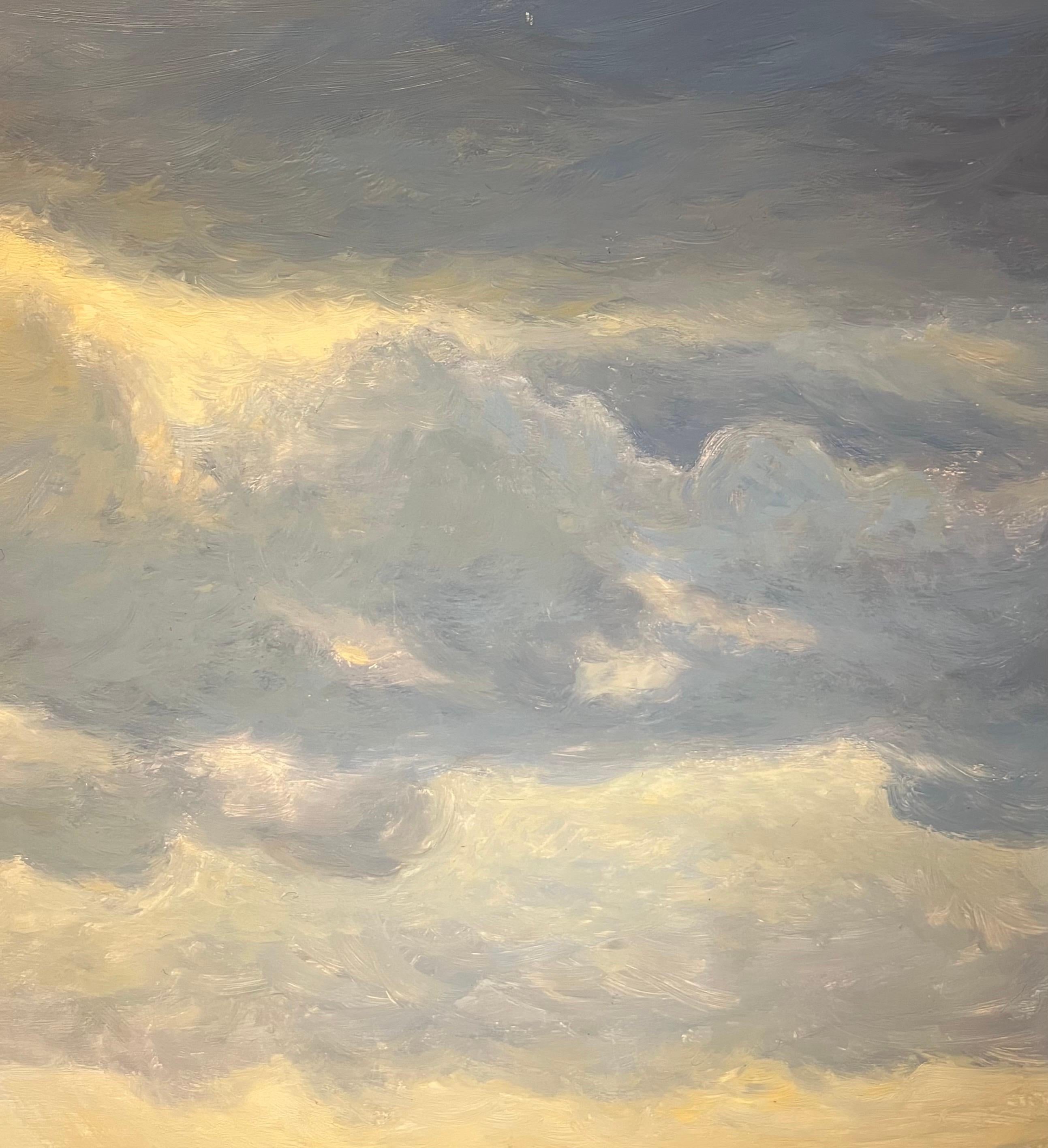 „Clouds over the Sea“ von Claude Sauthier – Öl auf Holz – 92x65 cm im Angebot 4