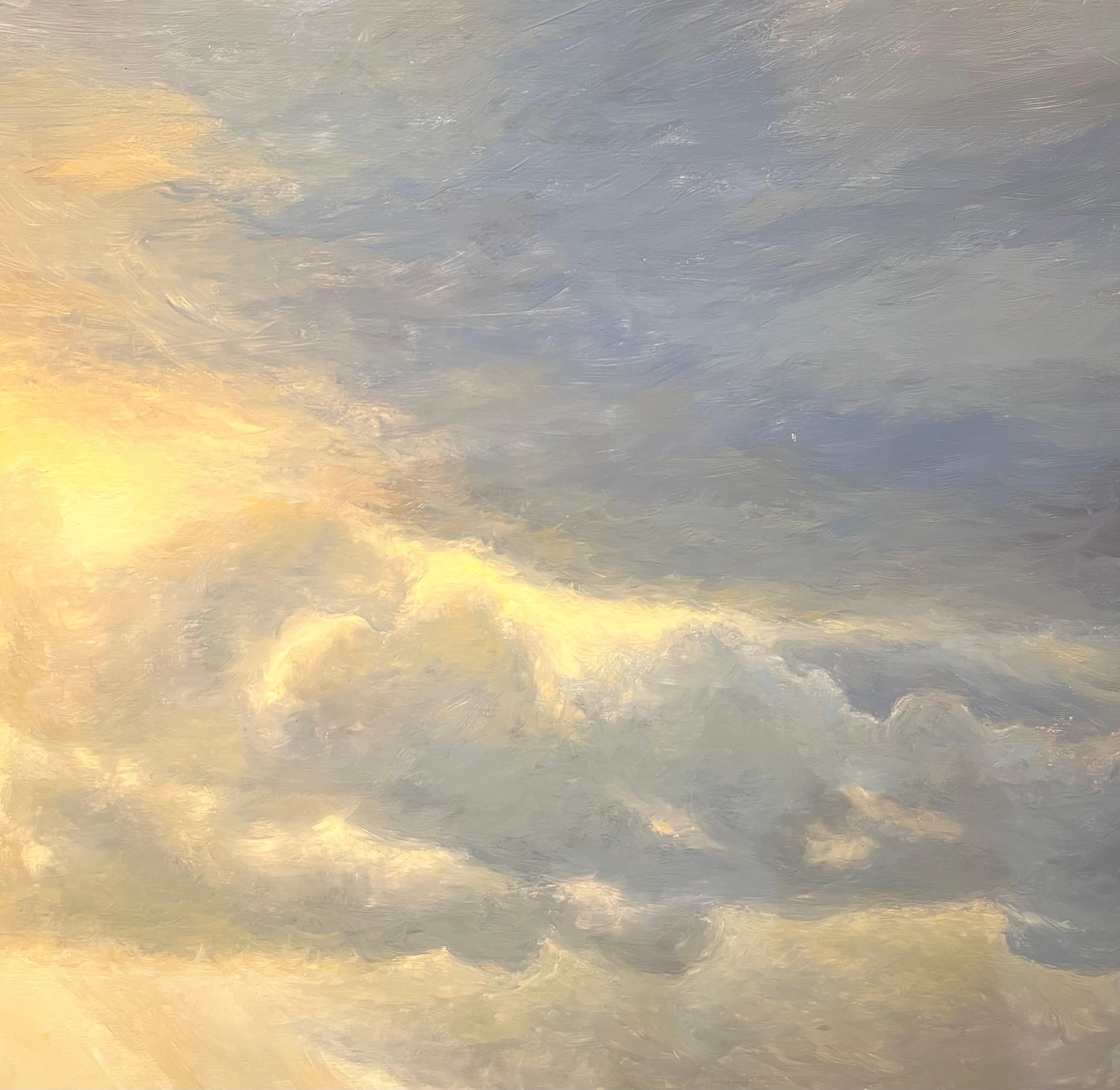 „Clouds over the Sea“ von Claude Sauthier – Öl auf Holz – 92x65 cm im Angebot 5