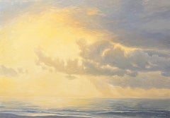 "Nuvole sul mare" di Claude Sauthier - Olio su legno - 92x65 cm