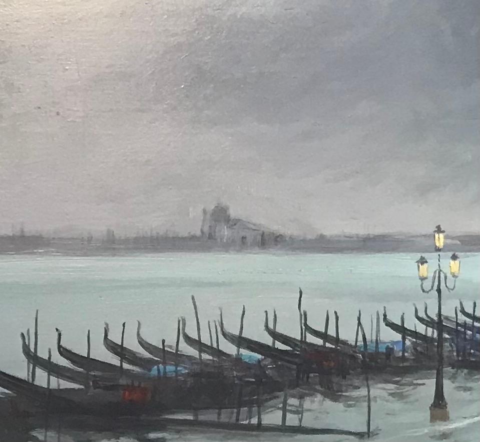 Vue du soir de la baie de Venise par Claude Sauthier - Huile sur bois 50x61 cm 4
