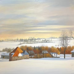 "Foehn Wind Over the Soujet" by Claude Sauthier - Oil on Canvas - 130x130 cm