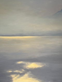 "Niebla sobre el lago" de Claude Sauthier - Óleo sobre madera - 73x54 cm