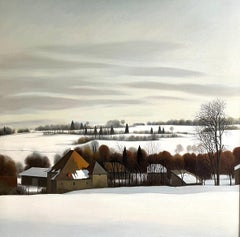 "Fortified Farm of Soujet" by Claude Sauthier - Oil on Canvas - 130x130 cm