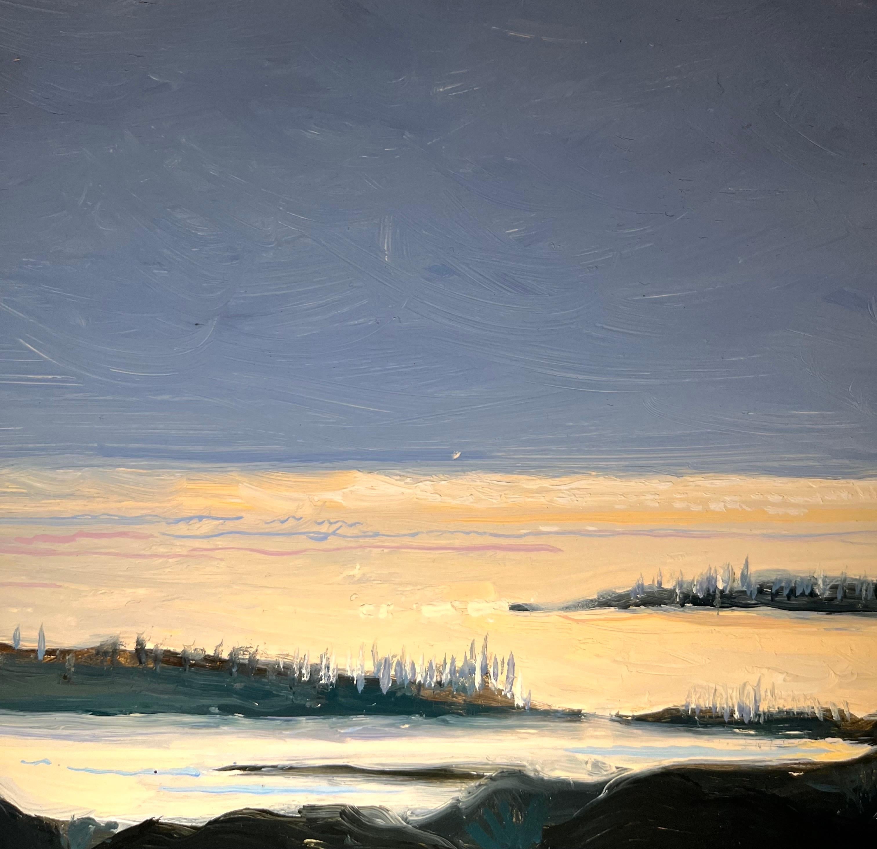 „La Turballe, Bretagne – 2“ von Claude Sauthier – Öl auf Holz – 92x65 cm im Angebot 3