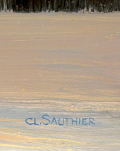 "Landscape" by Claude Sauthier - Oil on Wood - 73x54 cm