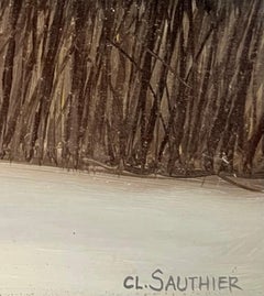 "Fin d'après-midi à Soujet" par Claude Sauthier - Huile sur Wood - 92x65 cm