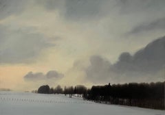 "Late Afternoon at Soujet" by Claude Sauthier - Oil on Wood - 92x65 cm