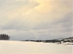 "Meadows & Forests in the Distance" by Claude Sauthier - Oil on Wood - 73x54 cm