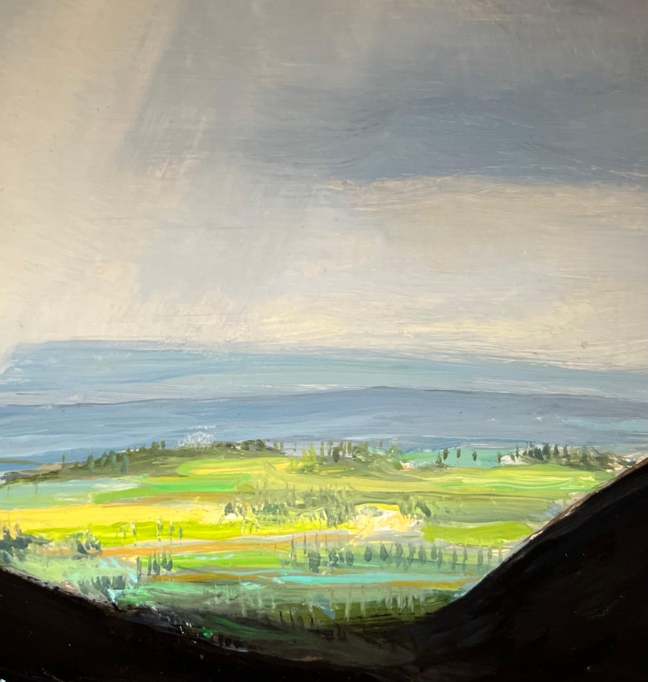 „Brunnen von Fovez“ von Claude Sauthier – Öl auf Holz – 92x65 cm im Angebot 2
