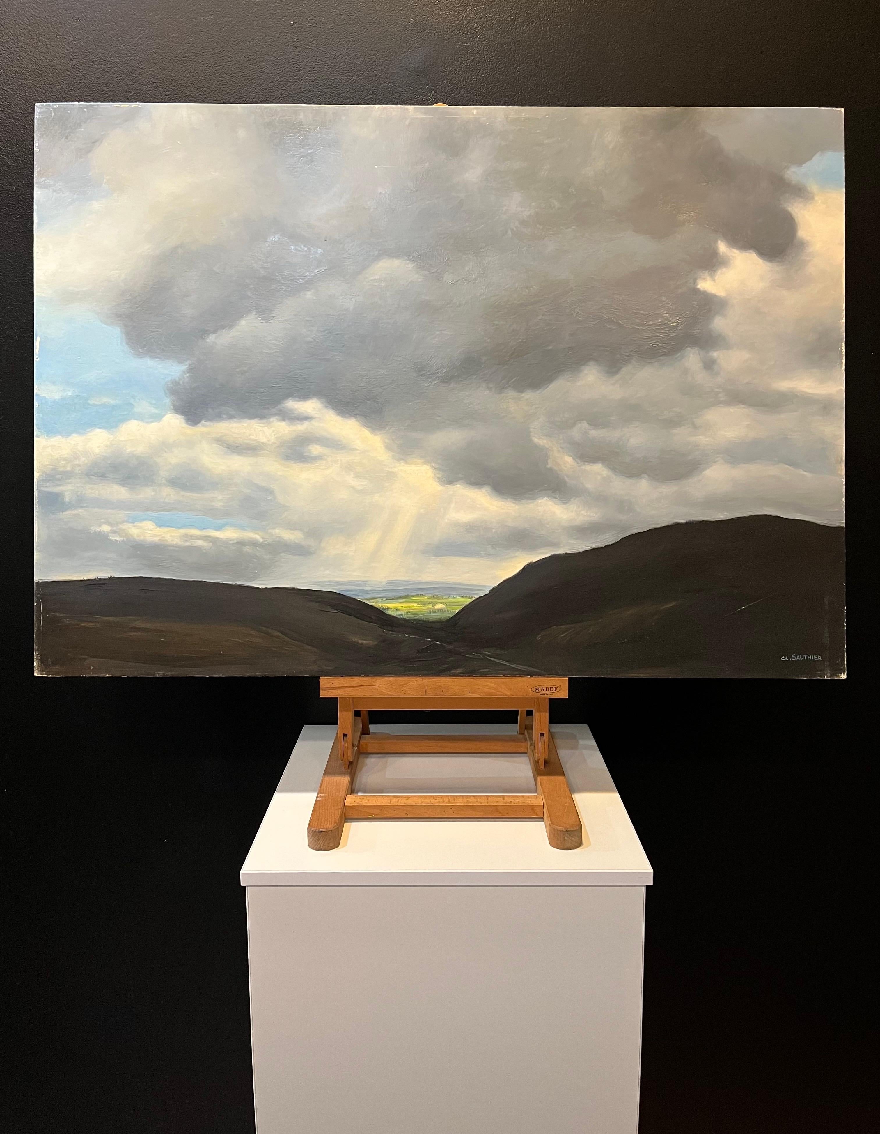 „Brunnen von Fovez“ von Claude Sauthier – Öl auf Holz – 92x65 cm im Angebot 8