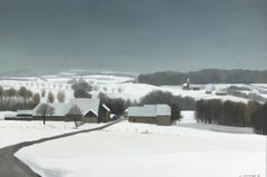 Premagnoux, Savoie par Claude Sauthier - Huile sur bois 61 x91 cm