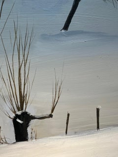 "Savoie in Winter - 2" by Claude Sauthier - Oil on Wood - 73x54 cm