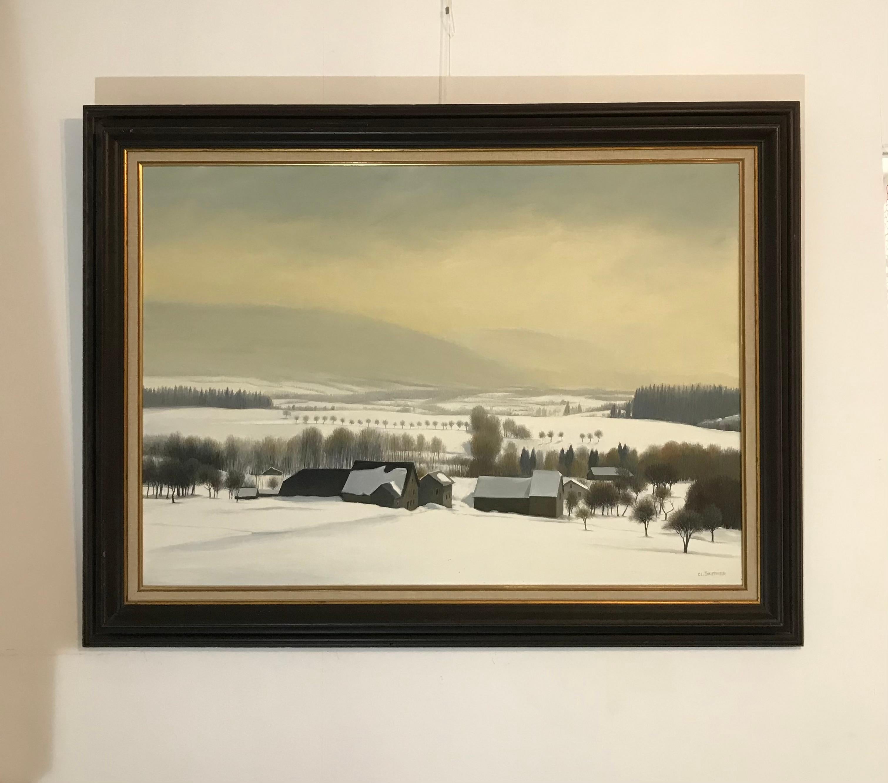 Snow as far as the eye can see - Painting by Claude Sauthier