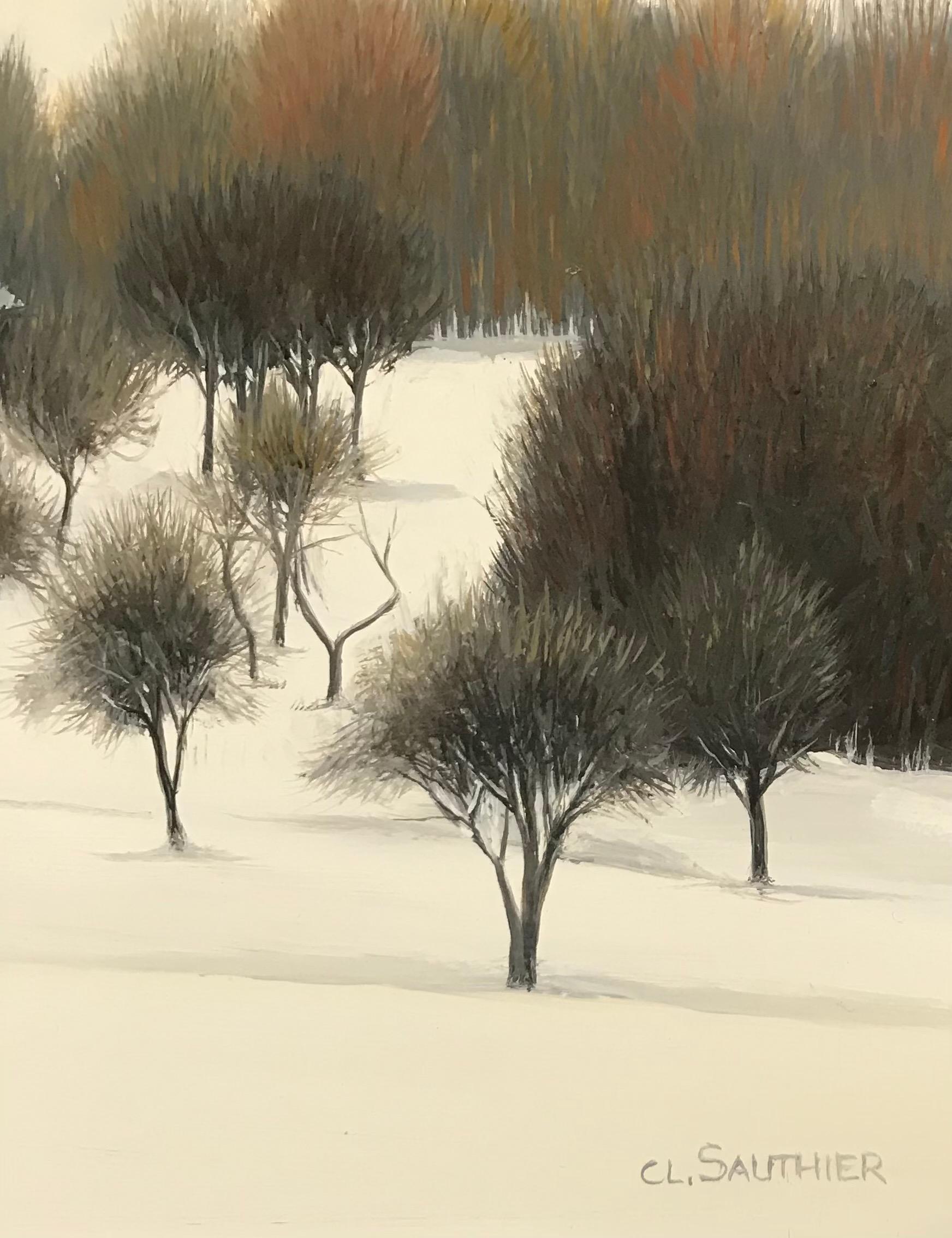 Snow as far as the eye can see - Land Painting by Claude Sauthier