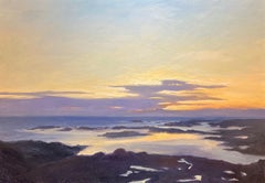 "Atardecer en Bretaña" de Claude Sauthier - Óleo sobre madera - 92x65 cm