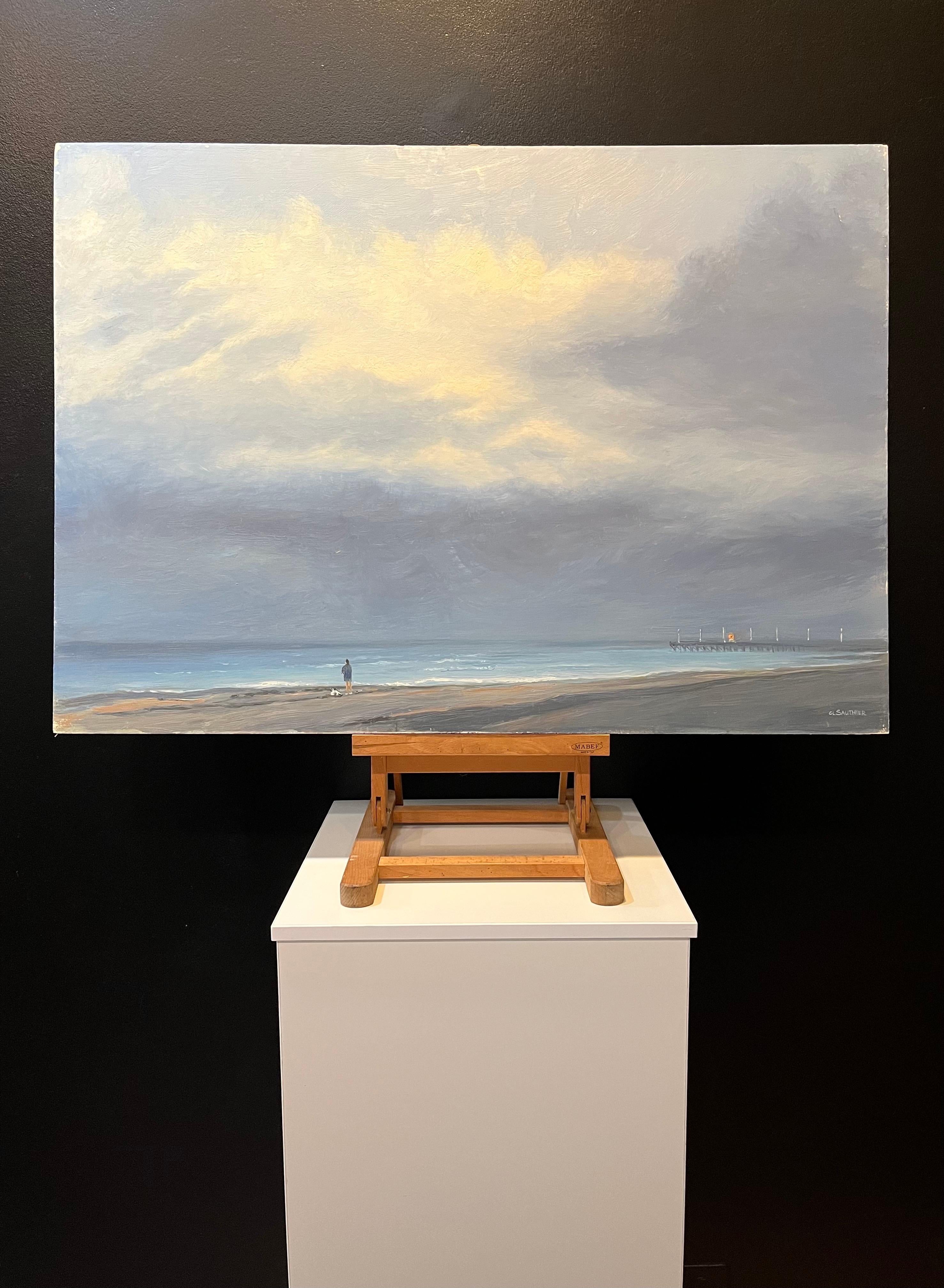 „Das Meer im Winter“ von Claude Sauthier – Öl auf Holz – 92x65 cm im Angebot 10
