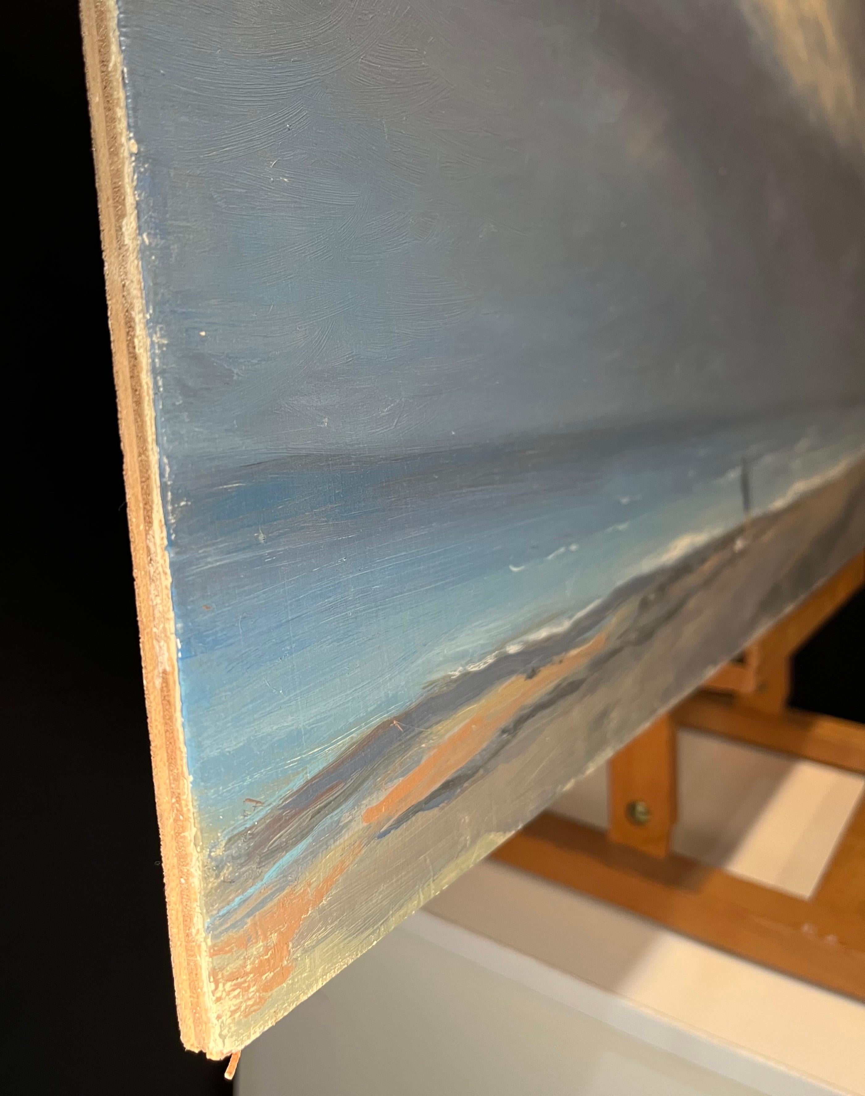 „Das Meer im Winter“ von Claude Sauthier – Öl auf Holz – 92x65 cm im Angebot 11