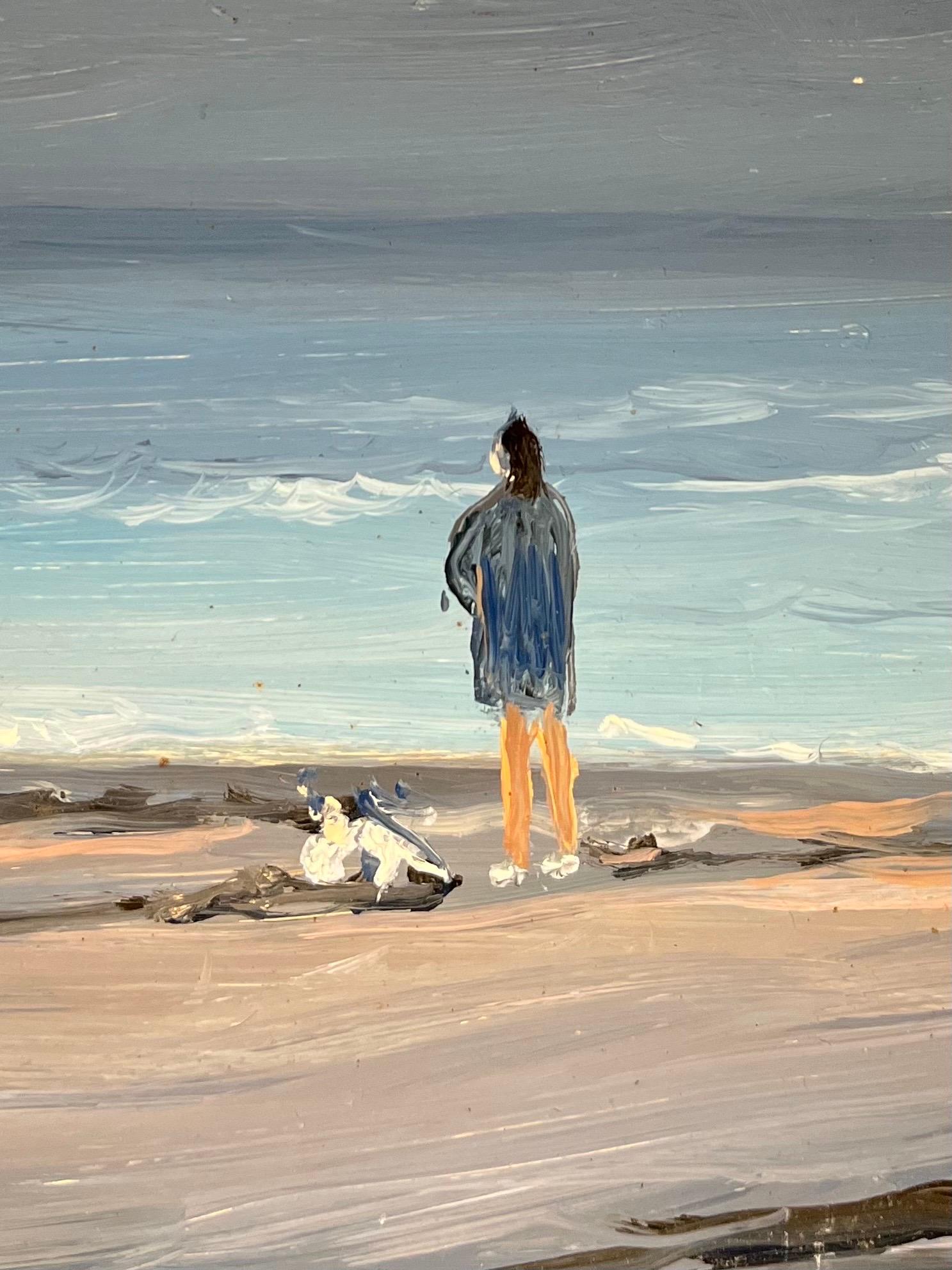 „Das Meer im Winter“ von Claude Sauthier – Öl auf Holz – 92x65 cm im Angebot 3
