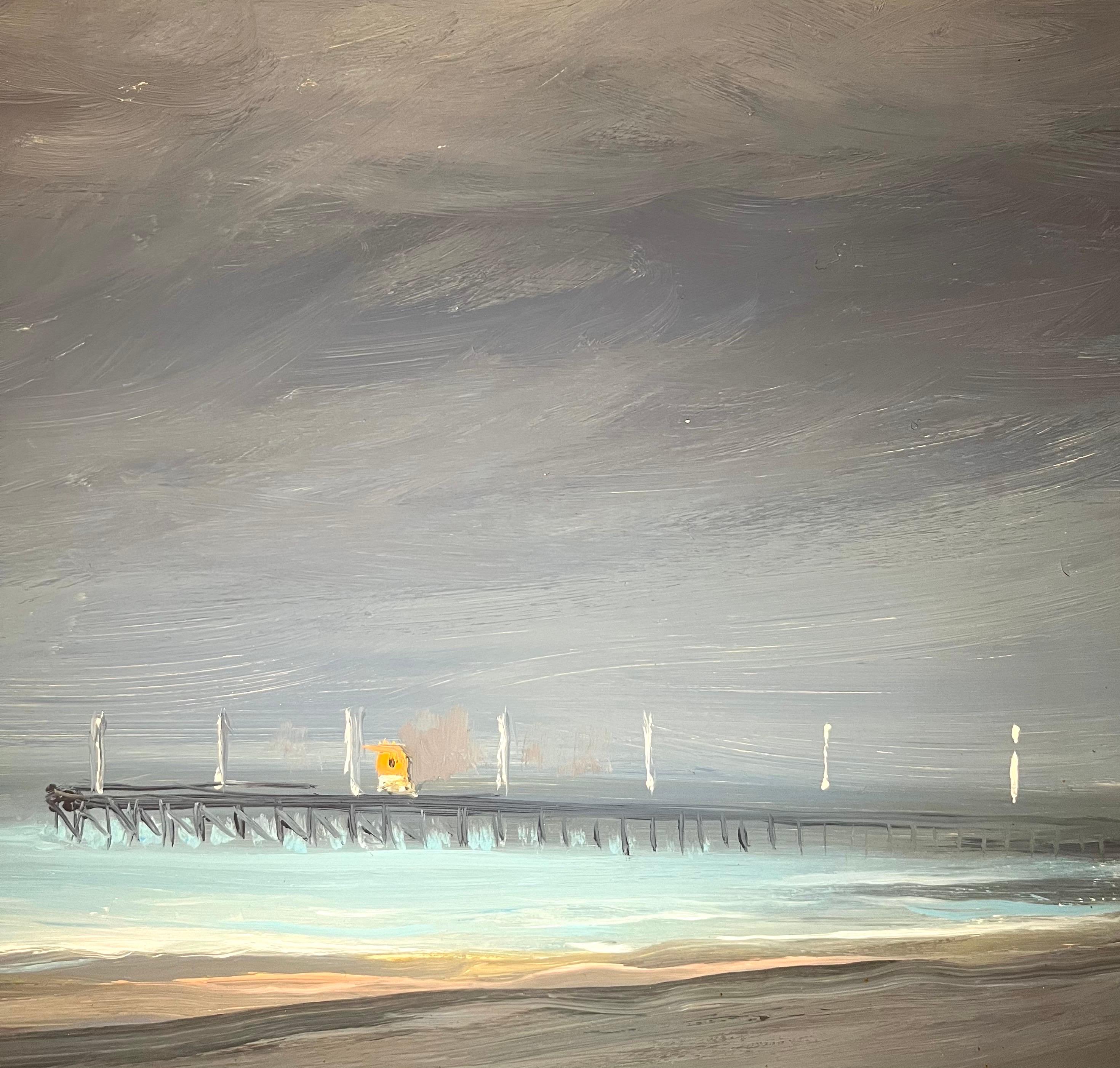„Das Meer im Winter“ von Claude Sauthier – Öl auf Holz – 92x65 cm im Angebot 6