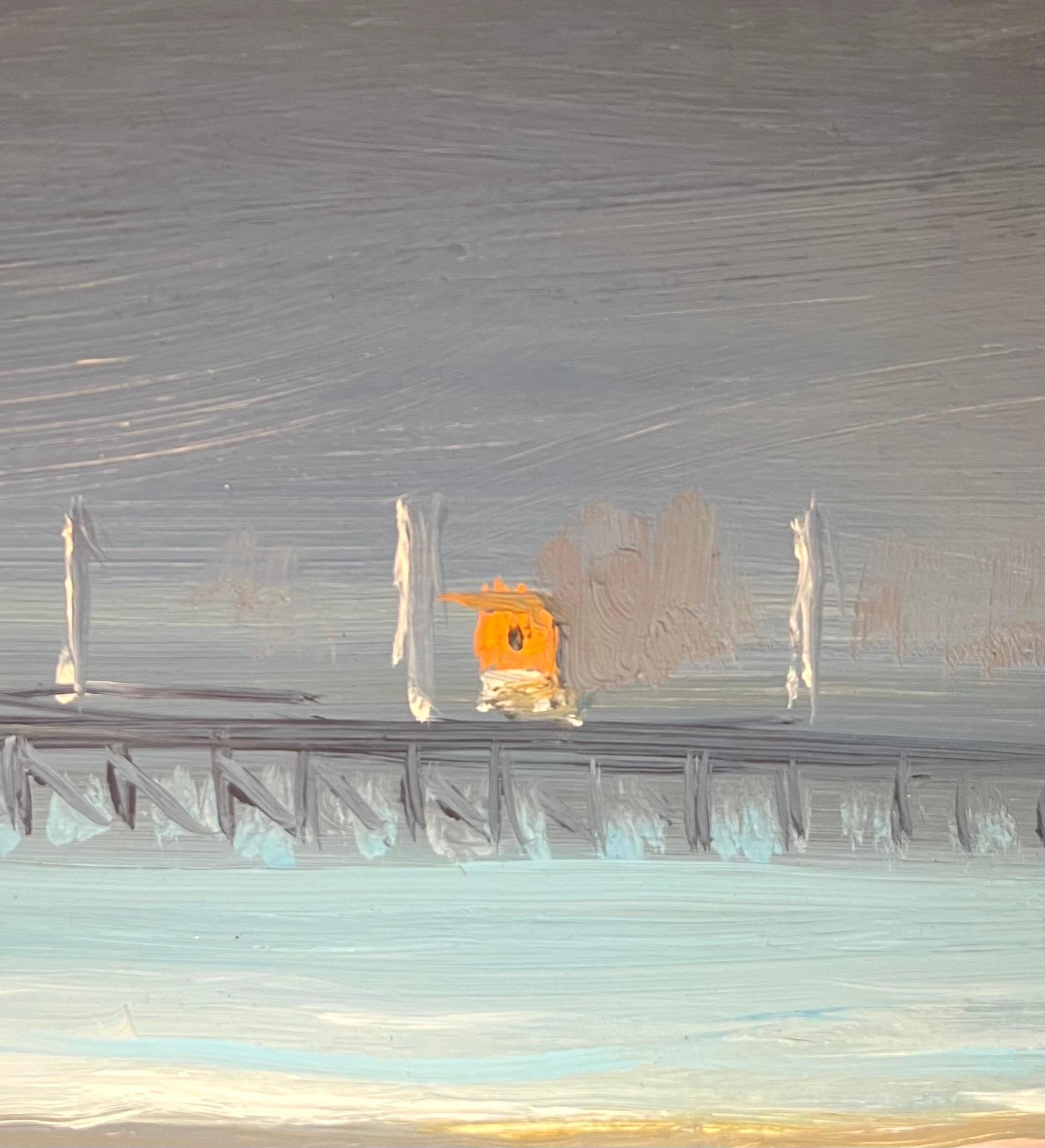„Das Meer im Winter“ von Claude Sauthier – Öl auf Holz – 92x65 cm im Angebot 7