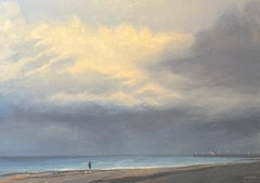 "The sea in Winter" by Claude Sauthier - Oil on Wood - 92x65 cm