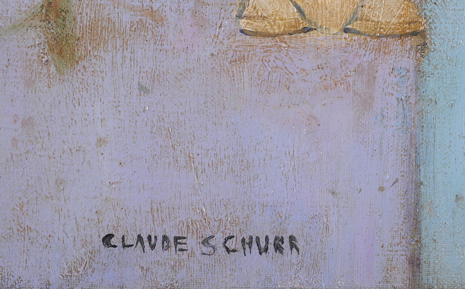 Nature morte aux fruits de mer - Gris Figurative Painting par Claude Schürr
