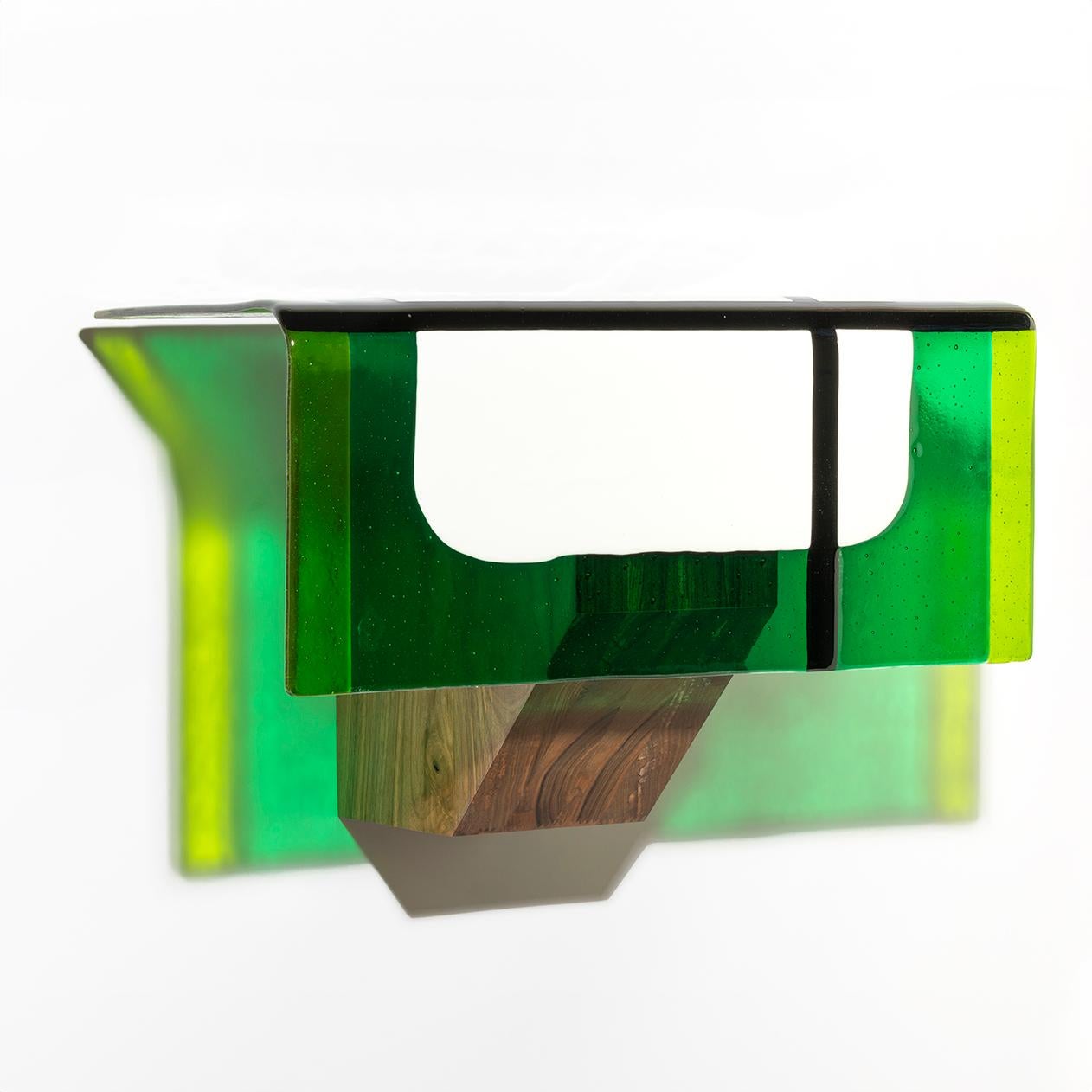 Claude Shelf Blu by Duccio Maria Gambi in Walnut and Murano Glass In condizioni ottime in vendita a Roma, IT