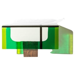 Claude Shelf Blu by Duccio Maria Gambi in Walnut and Murano Glass