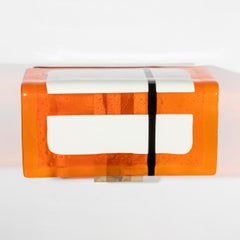 Claude Shelf Orange by Duccio Maria Gambi in Walnut and Murano Glass