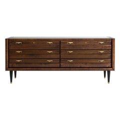Claude Sideboard - Bespoke - Walnut with Antique Brass Handles and Feet