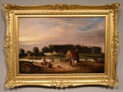 Oil Painting by Claude T. Stanfield Moore "Carvers Public House and Old Wilford 
