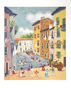 Du Descendant les Marches, Zeitgenössische Lithographie von Claude Tabet