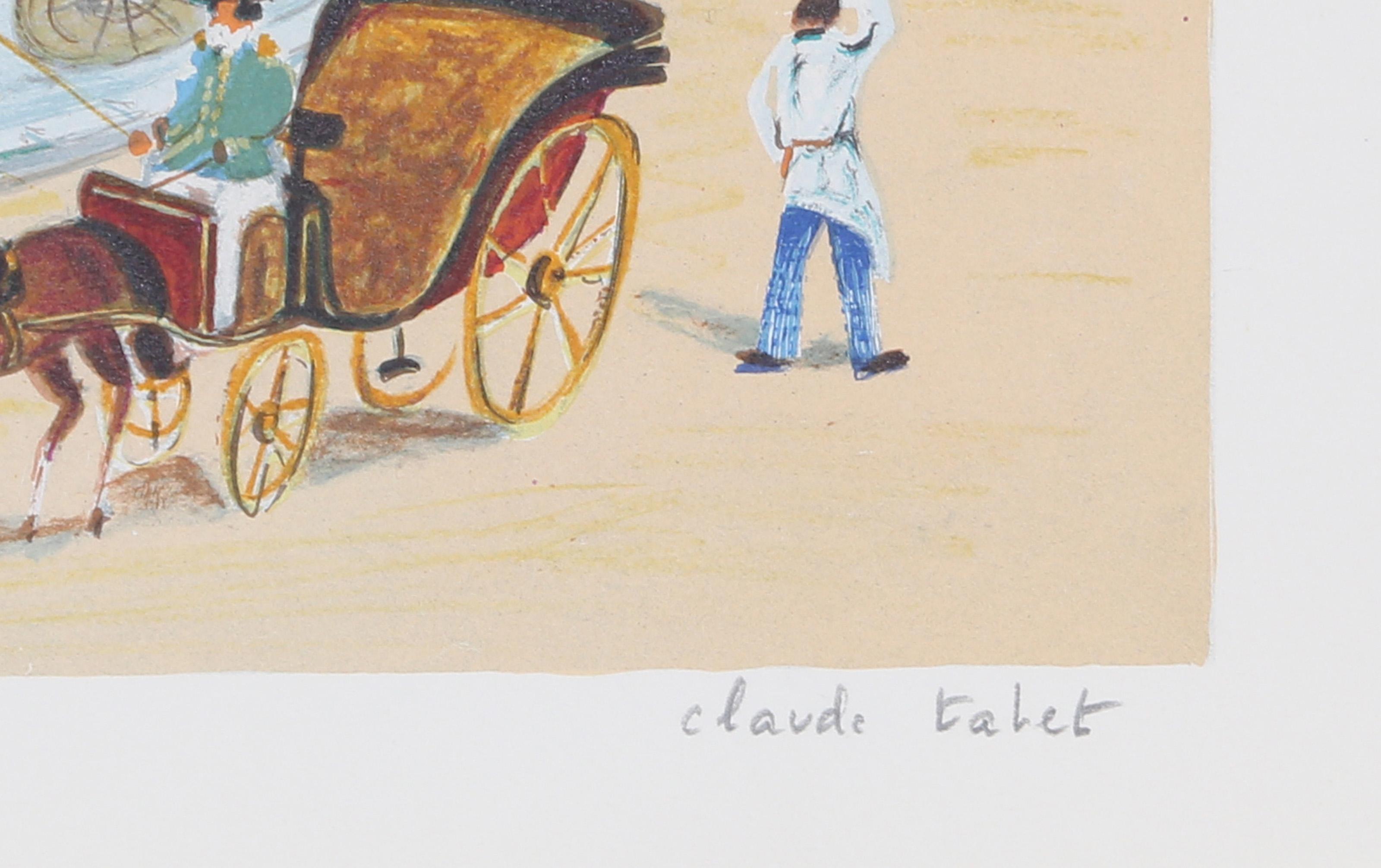 Promenade at the Square, Contemporary Lithograph by Claude Tabet For Sale 1