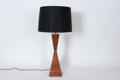 Claude Terrell III Studio Stacked Walnut & Mahogany Hourglass Table Lamp, 1960's