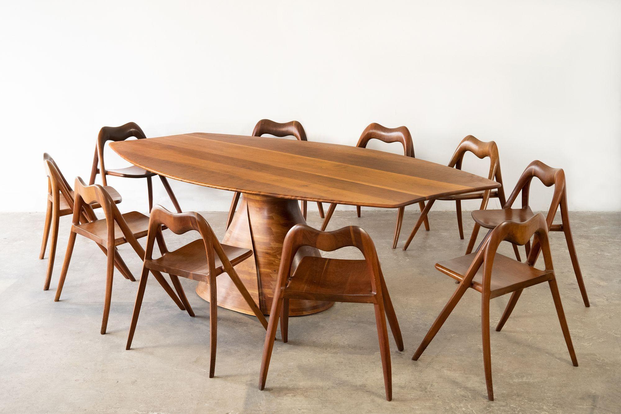 Claude Terrell Magnum Opus Dining Set 1970s Organic Studio Crafted Modernism For Sale 3