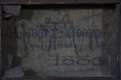 Victorian Marine Oil Painting Busy Sunset Shipping Scene, boats in golden light