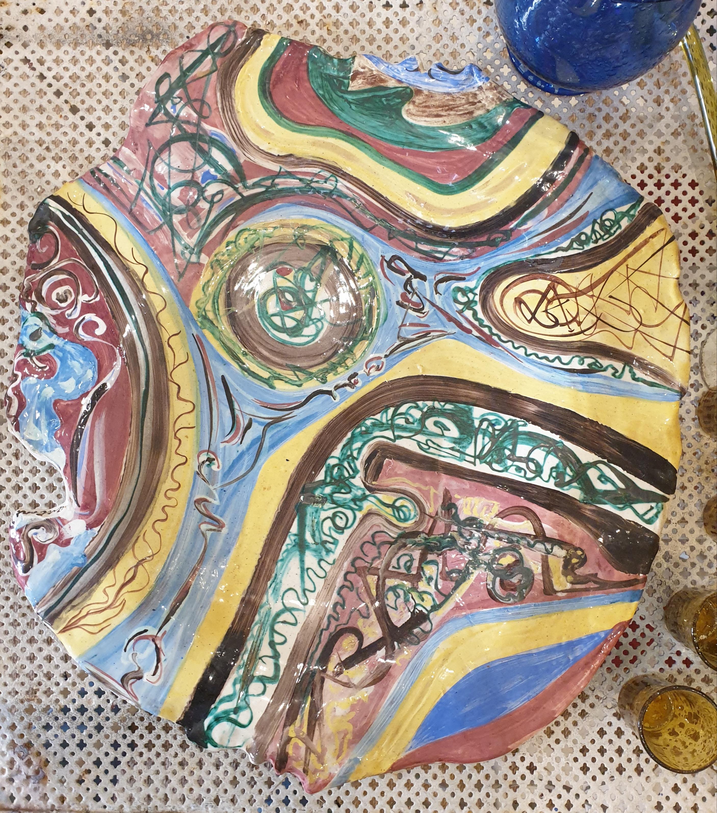 Abstract Expressionist Etruscan Inspired Decorative Ceramic. For Sale 5
