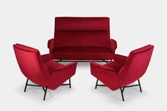 Claude Vassal Living Room Set Claude Delor 1950s Velour