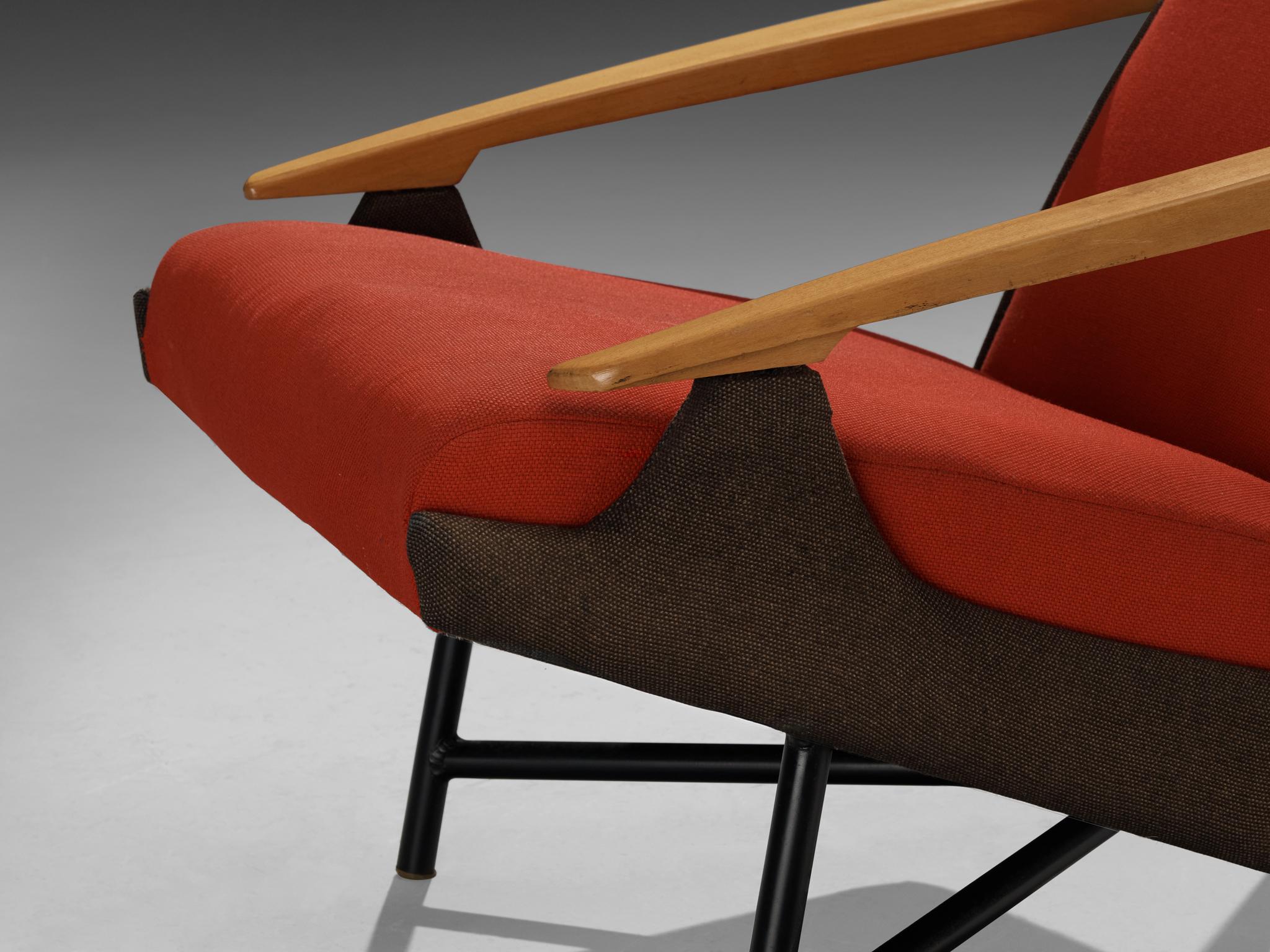 Claude Vassal Lounge Chair in Duo-Tone Upholstery For Sale 1