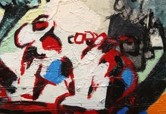 Le Soleil Blanc, Modernes Ölgemälde und Sand auf Leinwand von Claude Venard