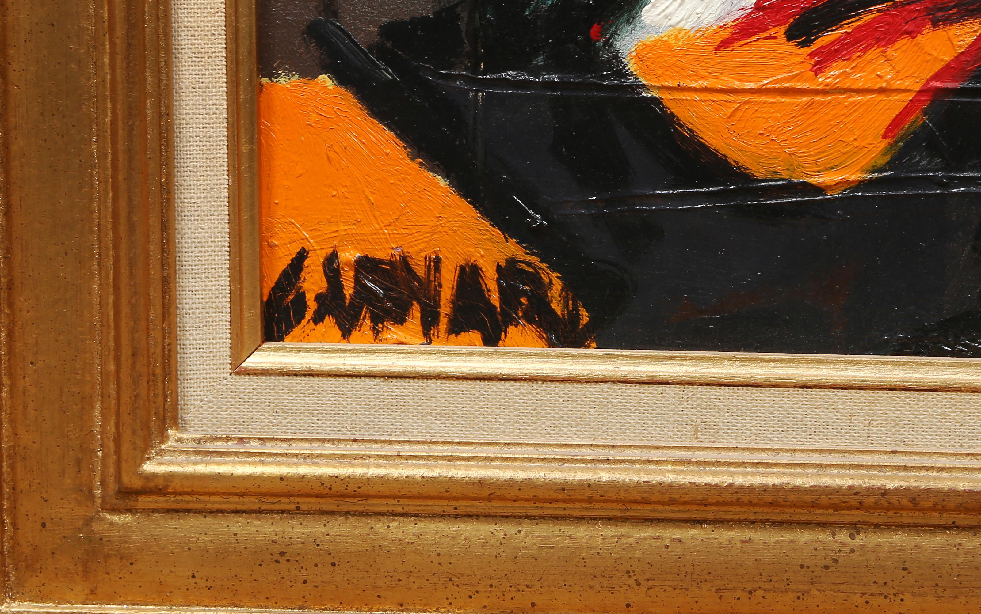 Le Soleil Blanc, Óleo moderno y arena sobre lienzo de Claude Venard - Painting Moderno de Claude Vénard