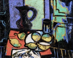 'les Citrons' Colorido bodegón abstracto con limones amarillos, rojos