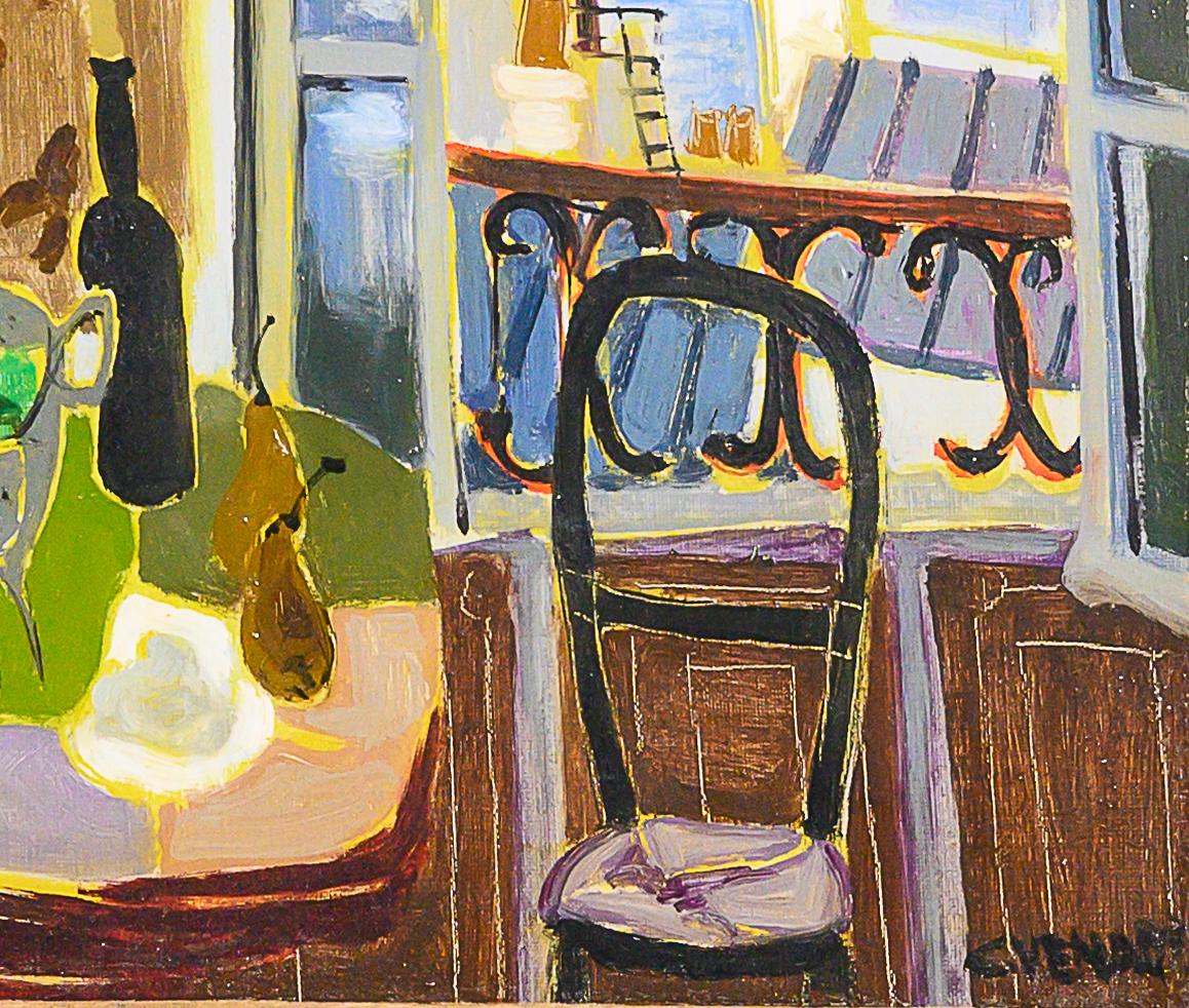 'Nature Morte au Toit' Escena interior abstracta, Ventana al horizonte de París en venta 2