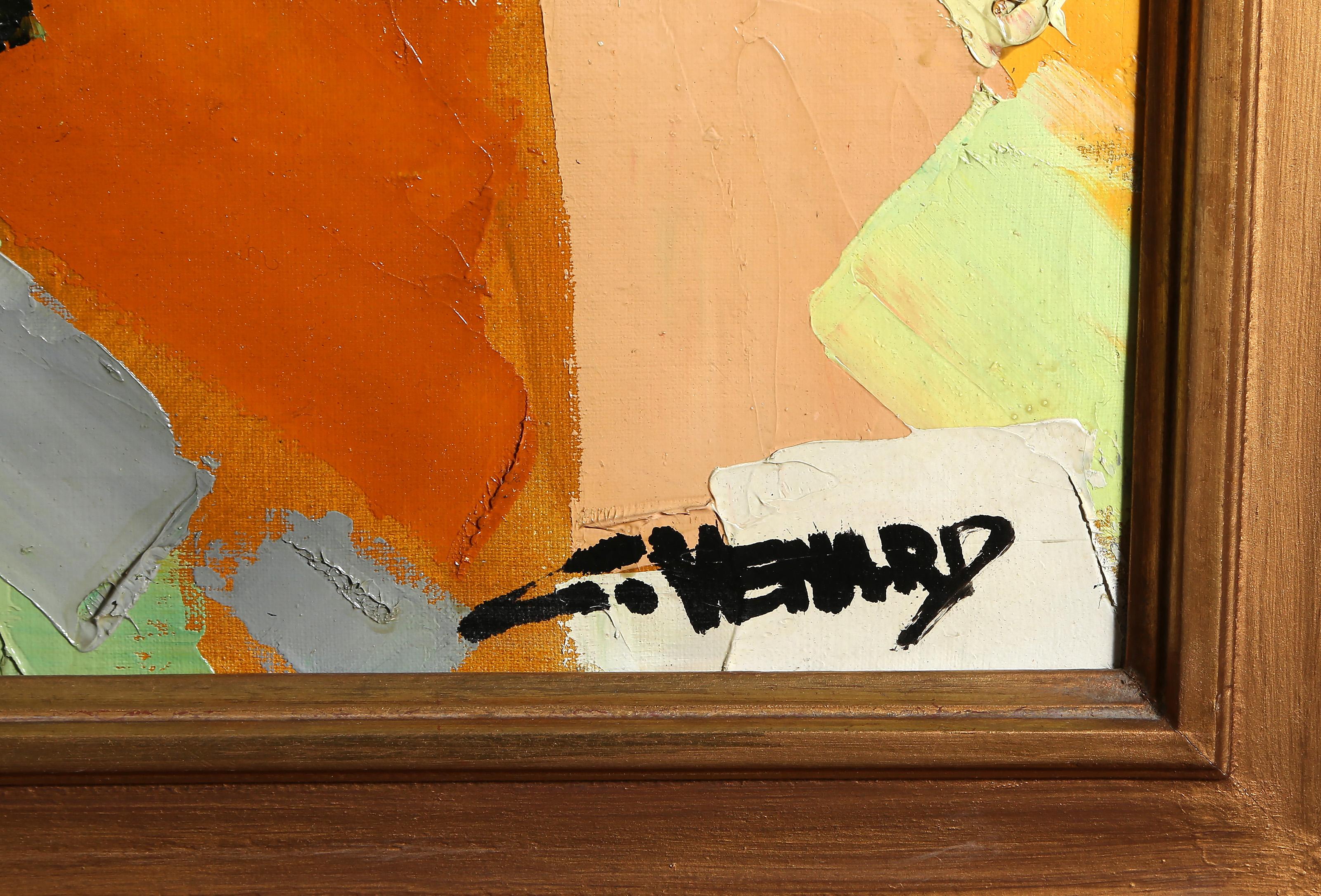 Nature morte au vase, Pittura ad olio moderna su tela di Claude Venard - Painting Moderno di Claude Vénard